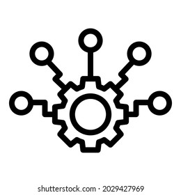 Gear resource icon outline vector. Online teamwork. Work job