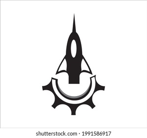 gear and rocket logo design