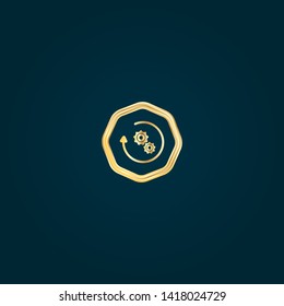 gear rotate gold logo concept. Designed for your web site design, logo, app, UI. gear rotate gold initial logo design. corporate identity logo. can be used for business company.