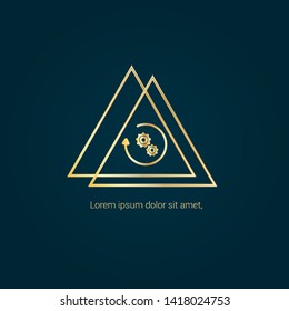 gear rotate gold logo concept. Designed for your web site design, logo, app, UI. gear rotate gold initial logo design. corporate identity logo. can be used for business company.