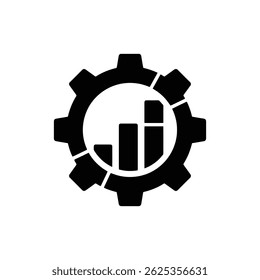 Gear Rotating Chart Segments Representing Financial Progress