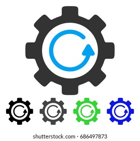 Gear Rotation Direction flat vector icon. Colored gear rotation direction gray, black, blue, green icon versions. Flat icon style for web design.