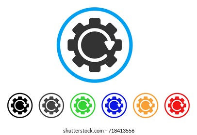 Gear Rotation Direction rounded icon. Style is a flat gear rotation direction grey symbol inside light blue circle with black, gray, green, blue, red, orange variants. - Powered by Shutterstock - Get 15% off with code: PIKWIZARD15