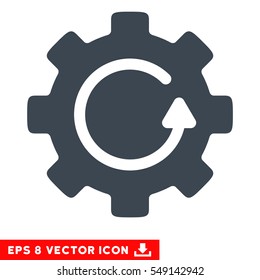 Gear Rotation EPS vector icon. Illustration style is flat iconic smooth blue symbol on white background.