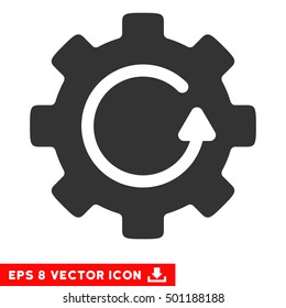 Gear Rotation EPS vector pictogram. Illustration style is flat iconic gray symbol on white background.