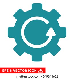 Gear Rotation EPS vector pictograph. Illustration style is flat iconic soft blue symbol on white background.