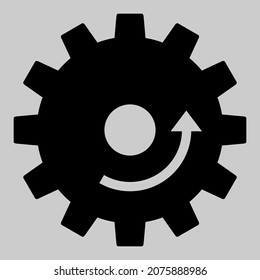 Icono del vector de rotación de engranajes. Icono plano aislado de rotación de engranajes sin nadie.