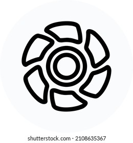Gear Rotor Icon, mechanical engine motor gear icon symbol. Great for mobile app, game, web design, etc.