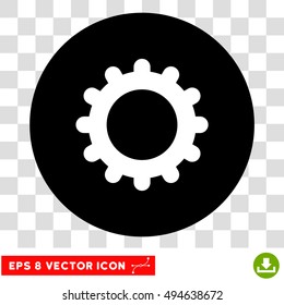 Gear round icon. Vector EPS illustration style is flat iconic bicolor symbol, white and black colors, transparent background.
