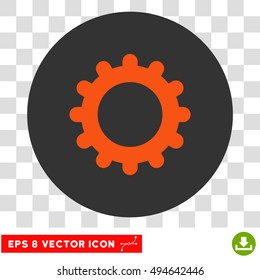 Gear round icon. Vector EPS illustration style is flat iconic bicolor symbol, orange and gray colors, transparent background.