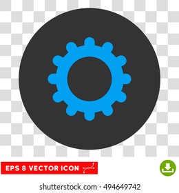 Gear round icon. Vector EPS illustration style is flat iconic bicolor symbol, blue and gray colors, transparent background.
