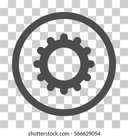 Gear rounded icon. Vector illustration style is flat iconic symbol inside a circle, gray color, transparent background. Designed for web and software interfaces.