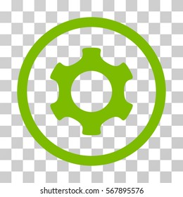 Gear rounded icon. Vector illustration style is flat iconic symbol inside a circle, eco green color, transparent background. Designed for web and software interfaces.