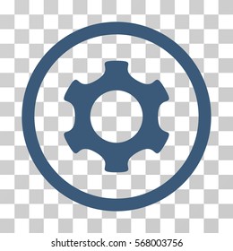 Gear rounded icon. Vector illustration style is flat iconic symbol inside a circle, blue color, transparent background. Designed for web and software interfaces.