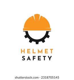 Gear with safety helm logo design idea