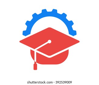gear scholar graduation hat cap headgear image icon