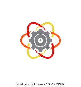 Gear Science Atom Logo Icon Design