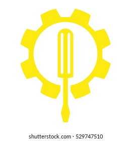 gear, screwdriver, equipment, icon, vector illustration, eps10,