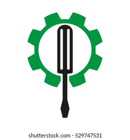 gear, screwdriver, equipment, icon, vector illustration, eps10,