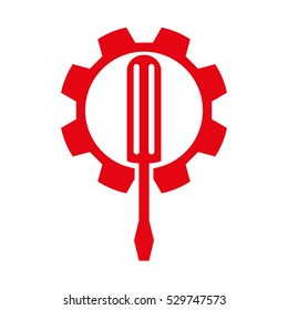 gear, screwdriver, equipment, icon, vector illustration, eps10,