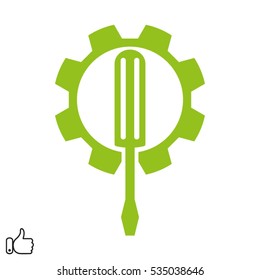 gear, screwdriver, icon, vector illustration EPS 10