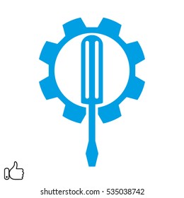 gear, screwdriver, icon, vector illustration EPS 10