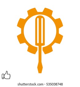 gear, screwdriver, icon, vector illustration EPS 10