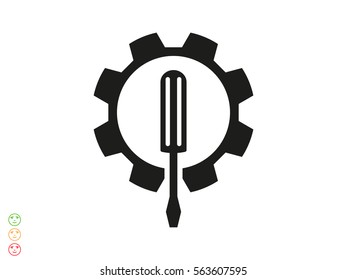 gear, screwdriver, icon, vector illustration eps10