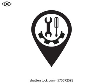 gear, screwdriver, icon, vector illustration eps10