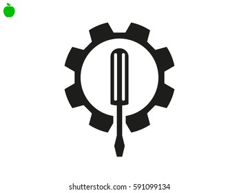 gear, screwdriver, icon, vector illustration eps10