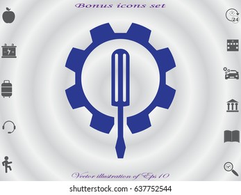 gear, screwdriver, icon, vector illustration eps10
