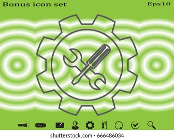 gear, screwdriver, icon, vector illustration eps10