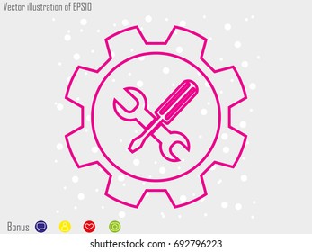 gear, screwdriver, icon, vector illustration eps10
