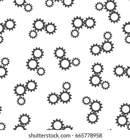 Gear seamless pattern background icon. Flat vector illustration. Cogwheel business sign symbol pattern.