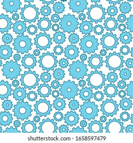 Gear seamless pattern background vector. Technology and mechanical design
