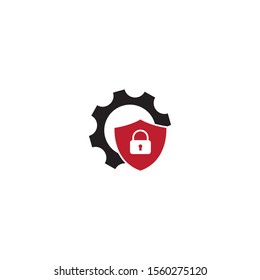 Gear security logo template vector icon design