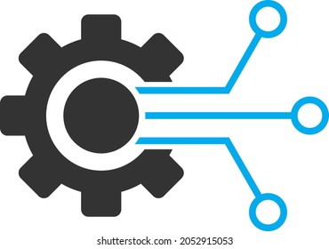 Icono del sensor de engranajes con estilo plano. Imagen del icono del sensor de engranajes vectoriales aislados, estilo sencillo.