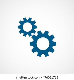 Gear SEO Blue Flat Icon On White Background