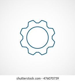 Gear SEO Blue Flat Icon On White Background