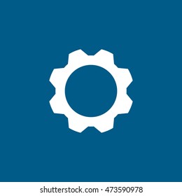 Gear SEO Flat Icon On Blue Background