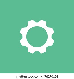 Gear SEO Flat Icon On Green Background