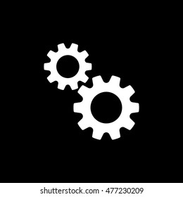 Gear SEO Flat Icon On Black Background