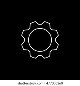 Gear SEO Line Icon On Black Background