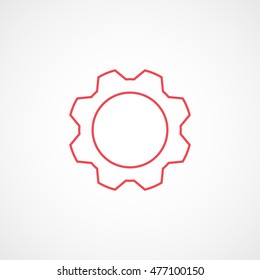 Gear SEO Red Line Icon On White Background