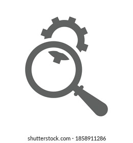 Gear seo settings, tool icon. Gray version