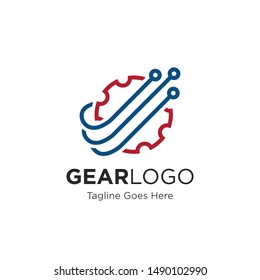 gear service logo and icon vector illustration design template
