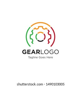 gear service logo and icon vector illustration design template