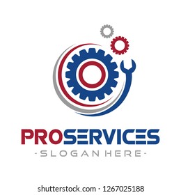 Gear Services Logo Design Vector