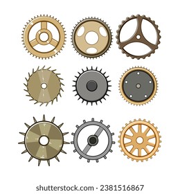 gear set cartoon. technology element, circle round, sign industrial gear sign. isolated symbol vector illustration