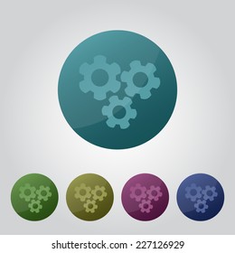 gear set of color vector web buttons